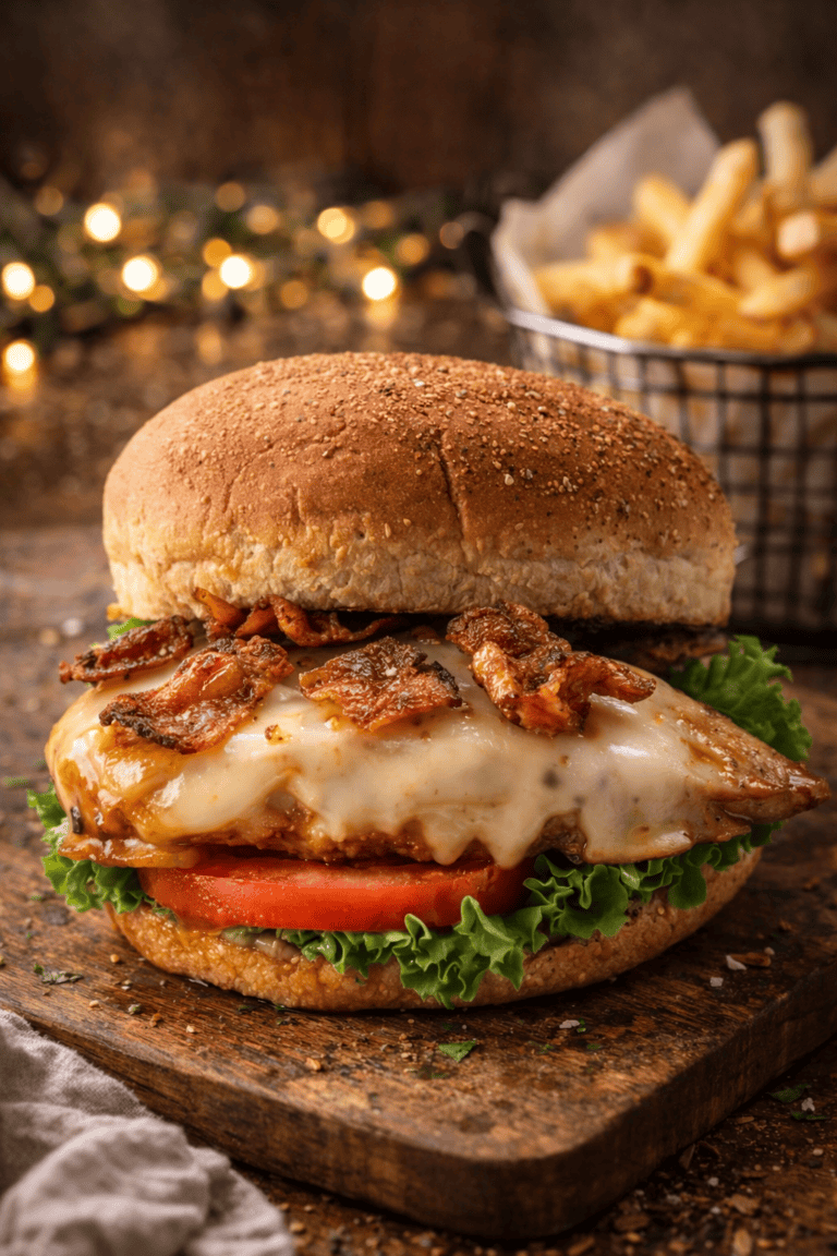 Chicken Bacon Swiss Sandwich (Juicy, Savory & Classic)