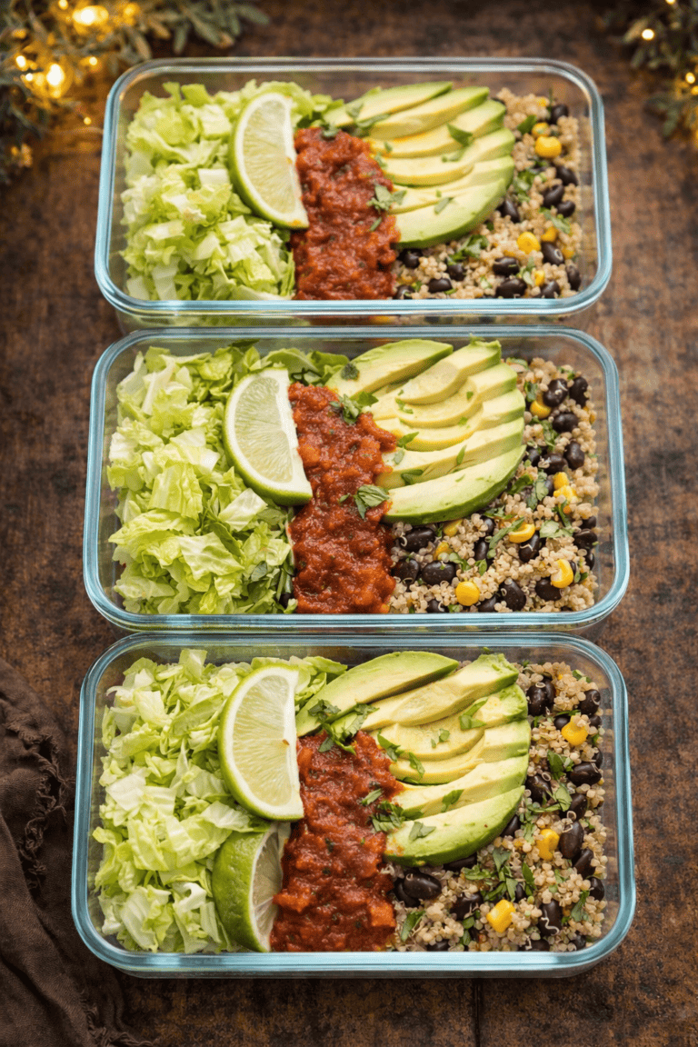 Meal-Prep Vegetarian Quinoa Burrito Bowls (Fresh, Filling & Plant-Based)